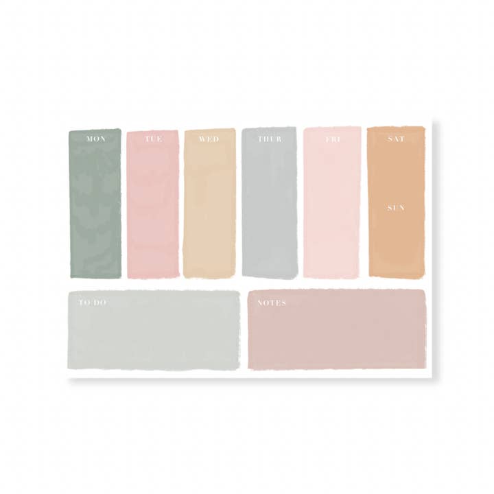 Watercolour Weekly Plan Notepad for wholesale by Aire Avenue