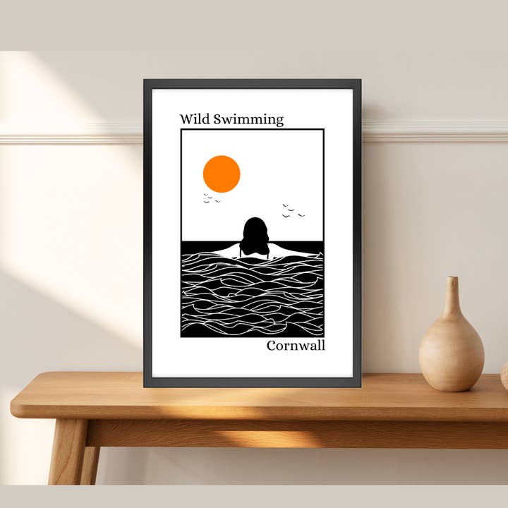 Waves & Wander - Wholesale Art Print - Personalise Location Wild Swims Print4