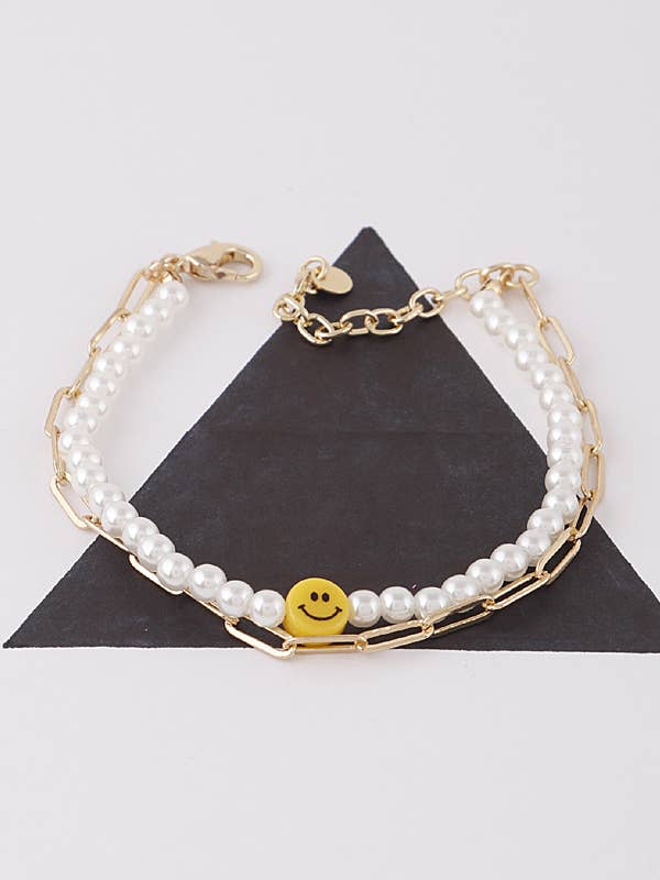 Bead N Chain Smiley Face Armband för wholesale av Shop Neighbors