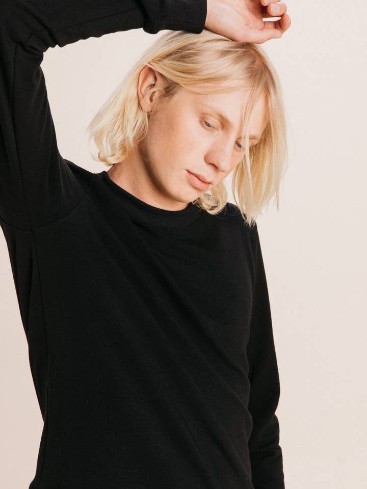 Classic SoftCore Crew in Black for wholesale by Ocio Leisurewear