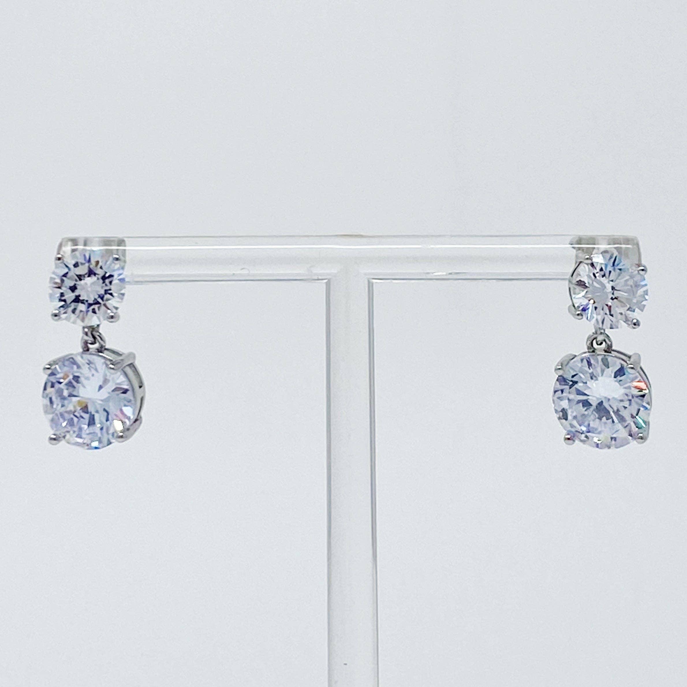 Ellison+Young - Wholesale Dangle Earrings - Double Diamond Dangle Earrings3