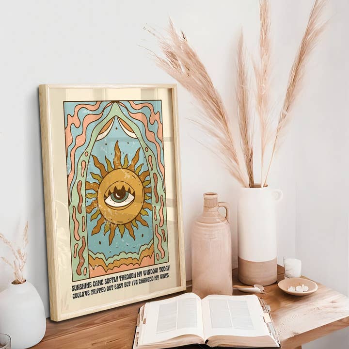 60s Psychedelic Retro Wall Art for wholesale by Moonshine Prints