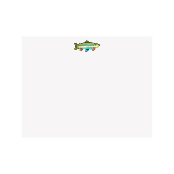 Trout Flat Note Card for wholesale by Brake Ink Stationery