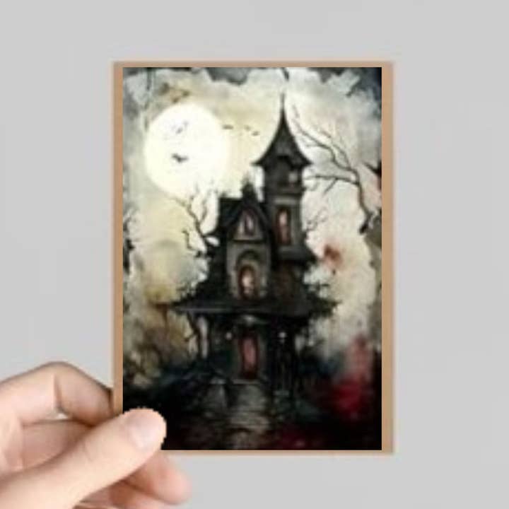 Set of 10 Gothic Decoupage Greeting Cards - Spooky Castles for wholesale by Slightly Askew Art