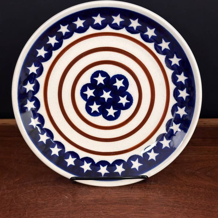 Piatto, Insalata 7,7", Zaklady - Stelle e Strisce per la vendita all'ingrosso da parte di Music City Polish Pottery