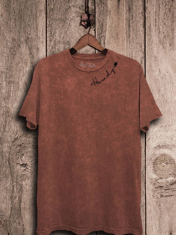 Lotus Fashion Collection - Wholesale Screen Printed T-Shirt - Women's - Howdy Cowboy Hat Graphic Top2