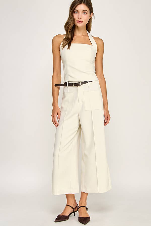 Ivory HALTER NECK TOP for wholesale on Faire2