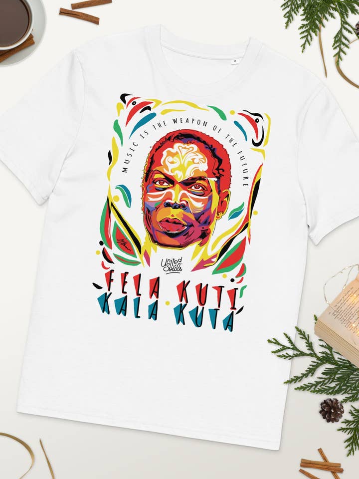 Fela Kuti I Le t-shirt unisexe en coton biologique pour la vente par UNITED SOULS