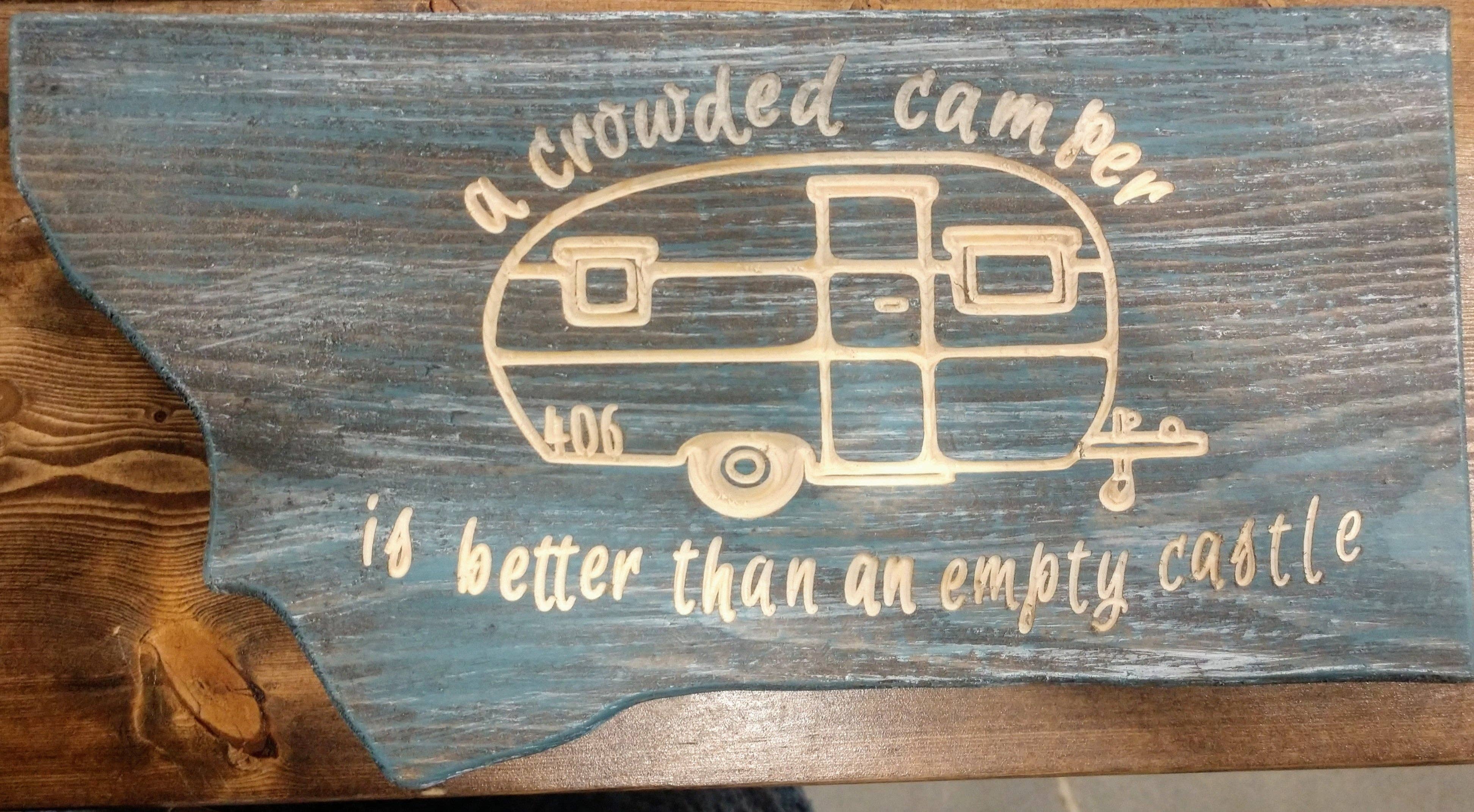 Knotty Pine Woodworks – Großhandel Schilder – Überfüllter Camper - MT-Form0