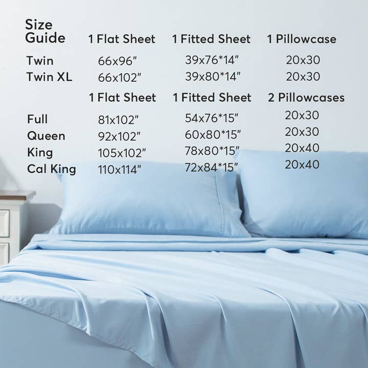 VIAI Beauty - Wholesale Sheet Set - Kasentex Soft Sheet Bedding Set in Deep Pocket, Hypoallergenic and Breathable, Room Decor, Graduation Gifts11