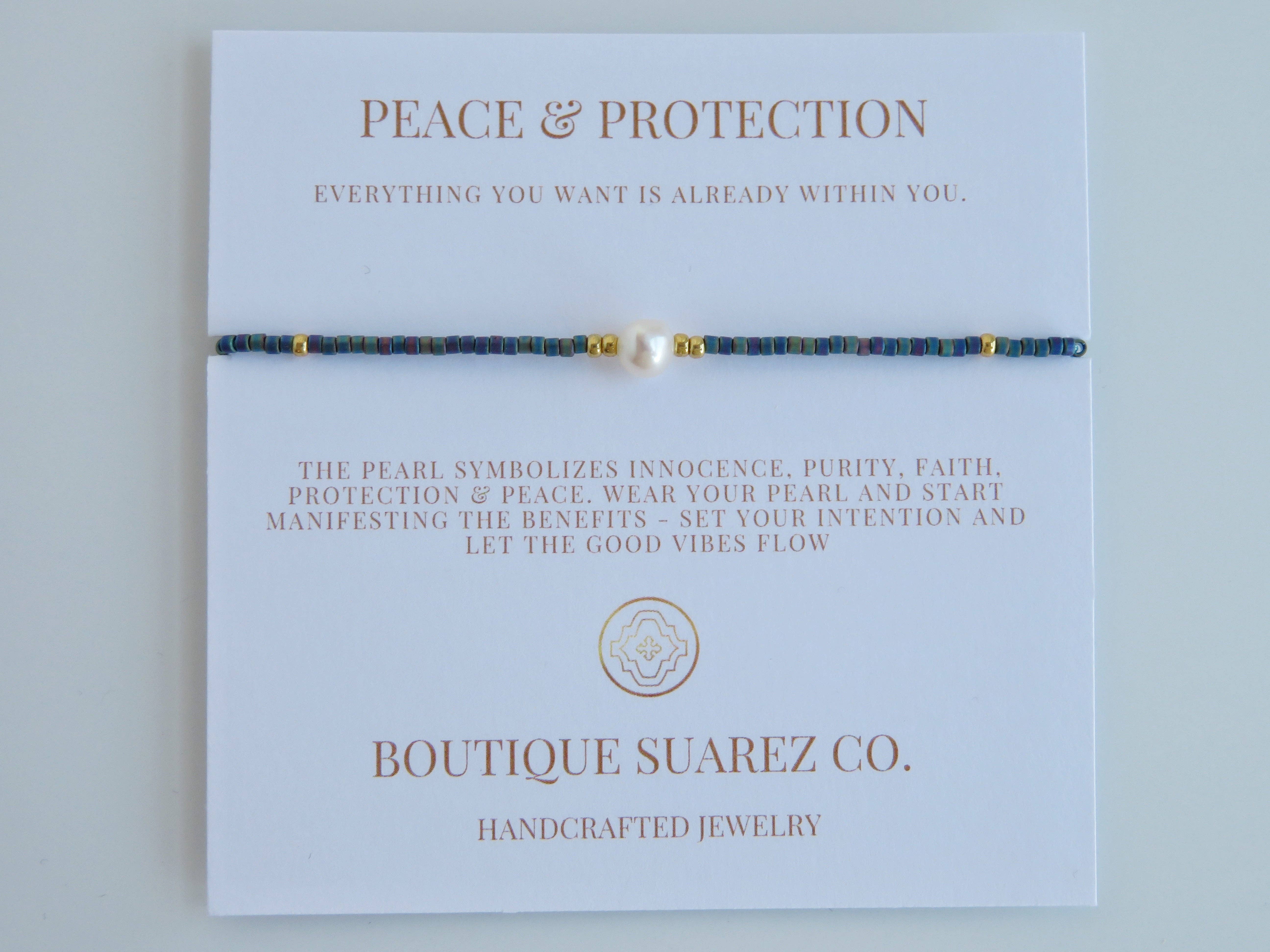 Boutique Suarez Co. - Wholesale Beaded Bracelet - Manifest Peace - Pearl Bracelet67