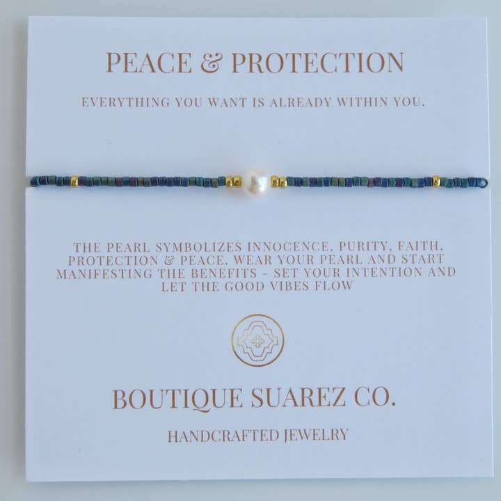 Boutique Suarez Co. - Wholesale Beaded Bracelet - Manifest Peace - Pearl Bracelet67