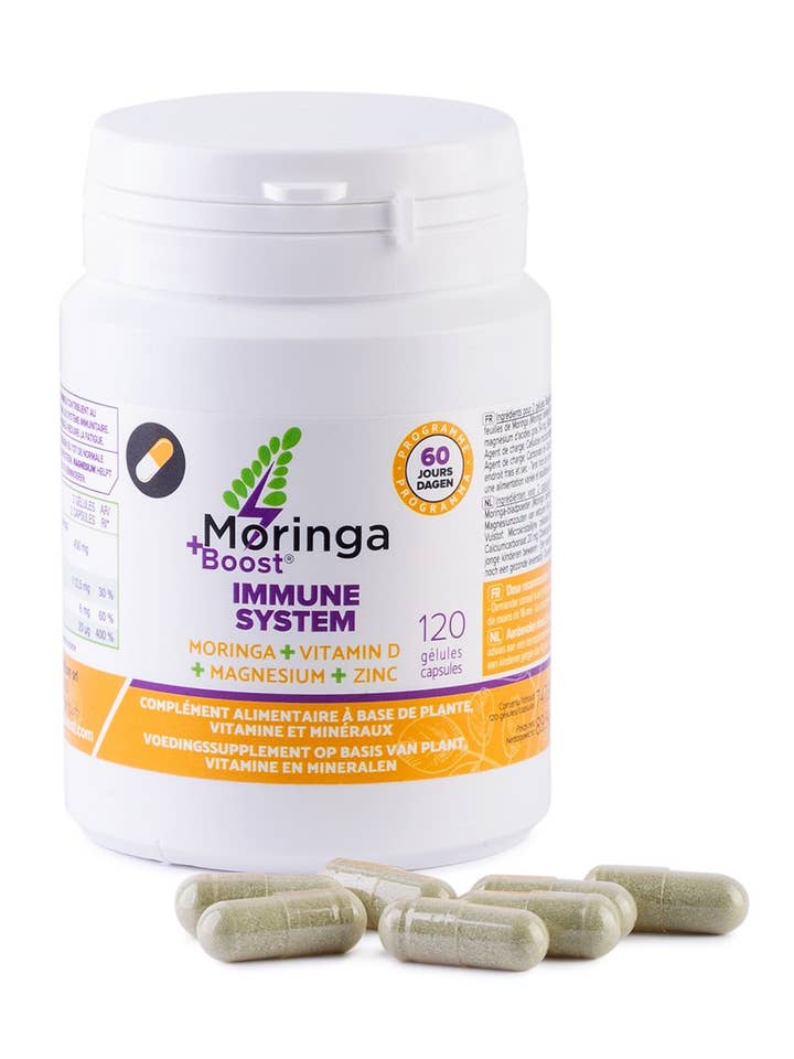 Gélules Moringaboost Immune System pour la vente par Moringa+Boost