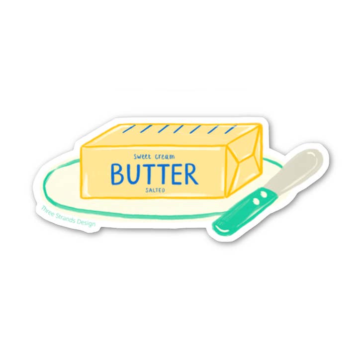 Autocollant en vinyle bâton de beurre pour la vente par Three Strands Design