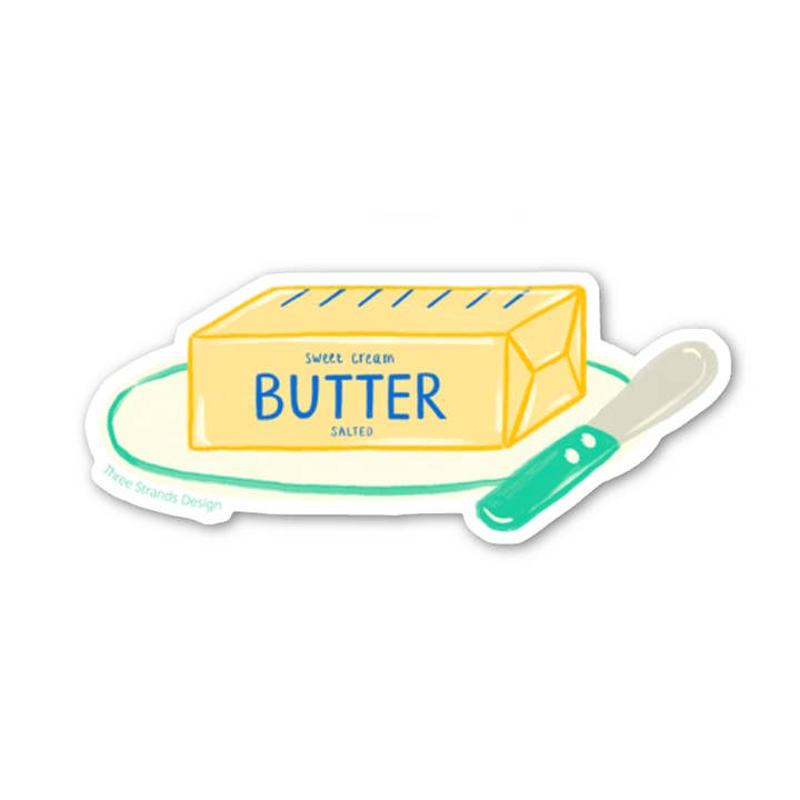 Butter Stick Vinyl Sticker for wholesale by Three Strands Design