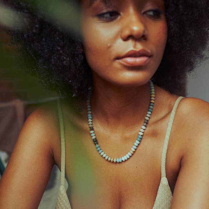 Amazonit Candy perle halskæde for engroshandel hos Gather Brooklyn