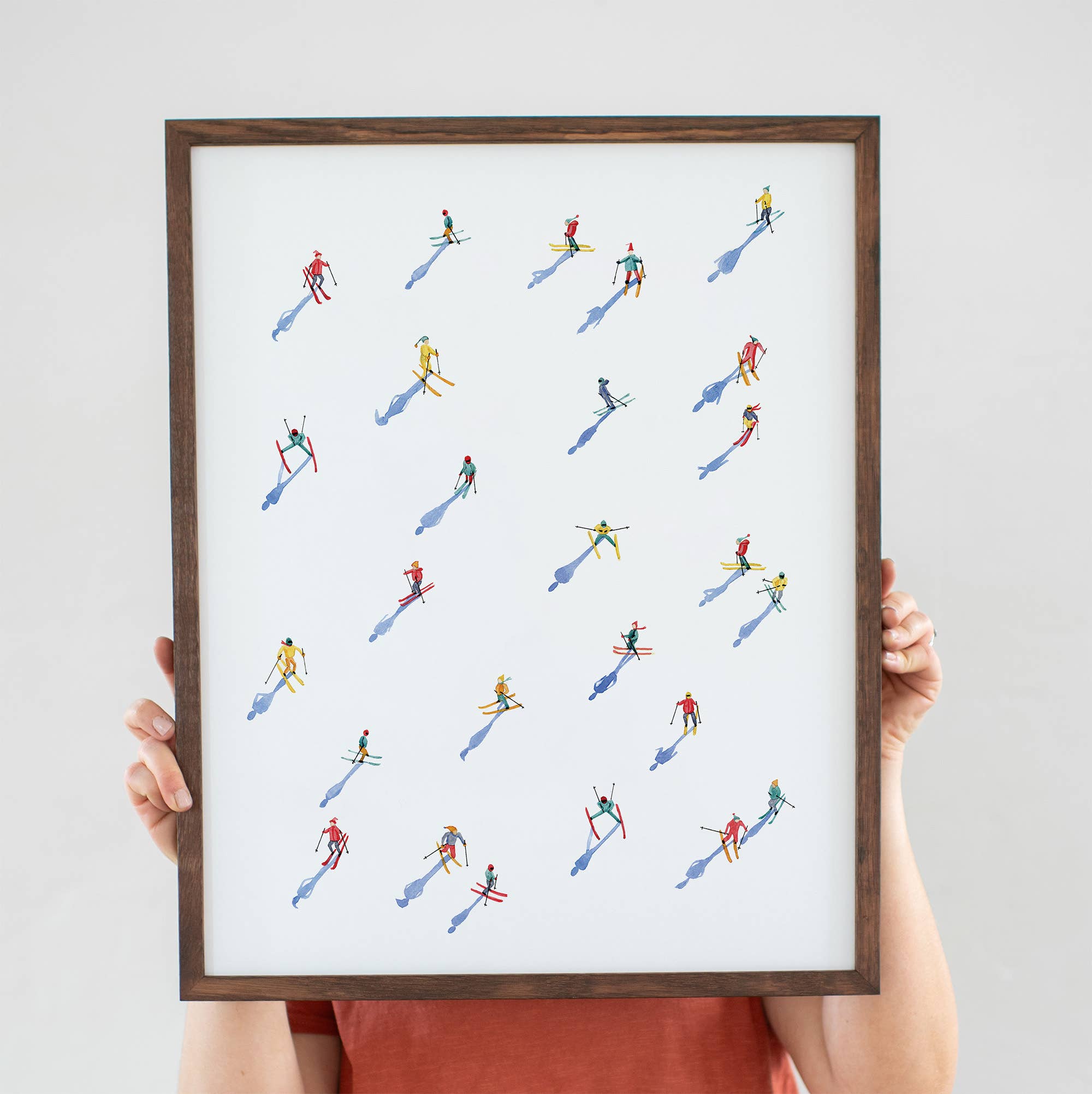 Watercolor Wednesday - Vente Affiche d'art - Impression d'art de ski | Décoration murale de petit skieur alpin après-ski2