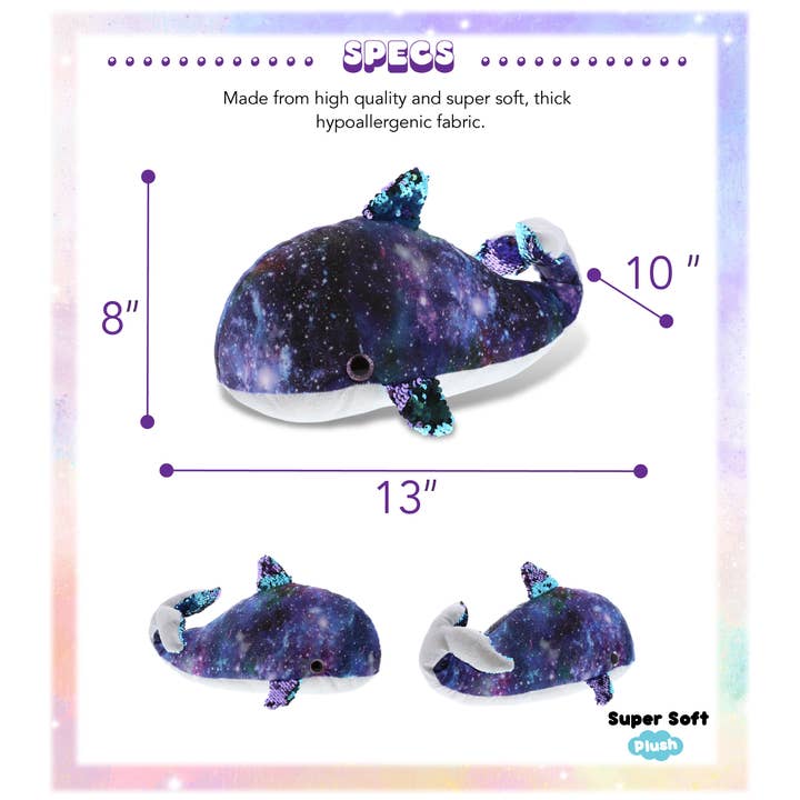 Cota Global - Wholesale Stuffed/Plush Toy - Kids & Baby - Space Sequin Plush - 13" Whale2