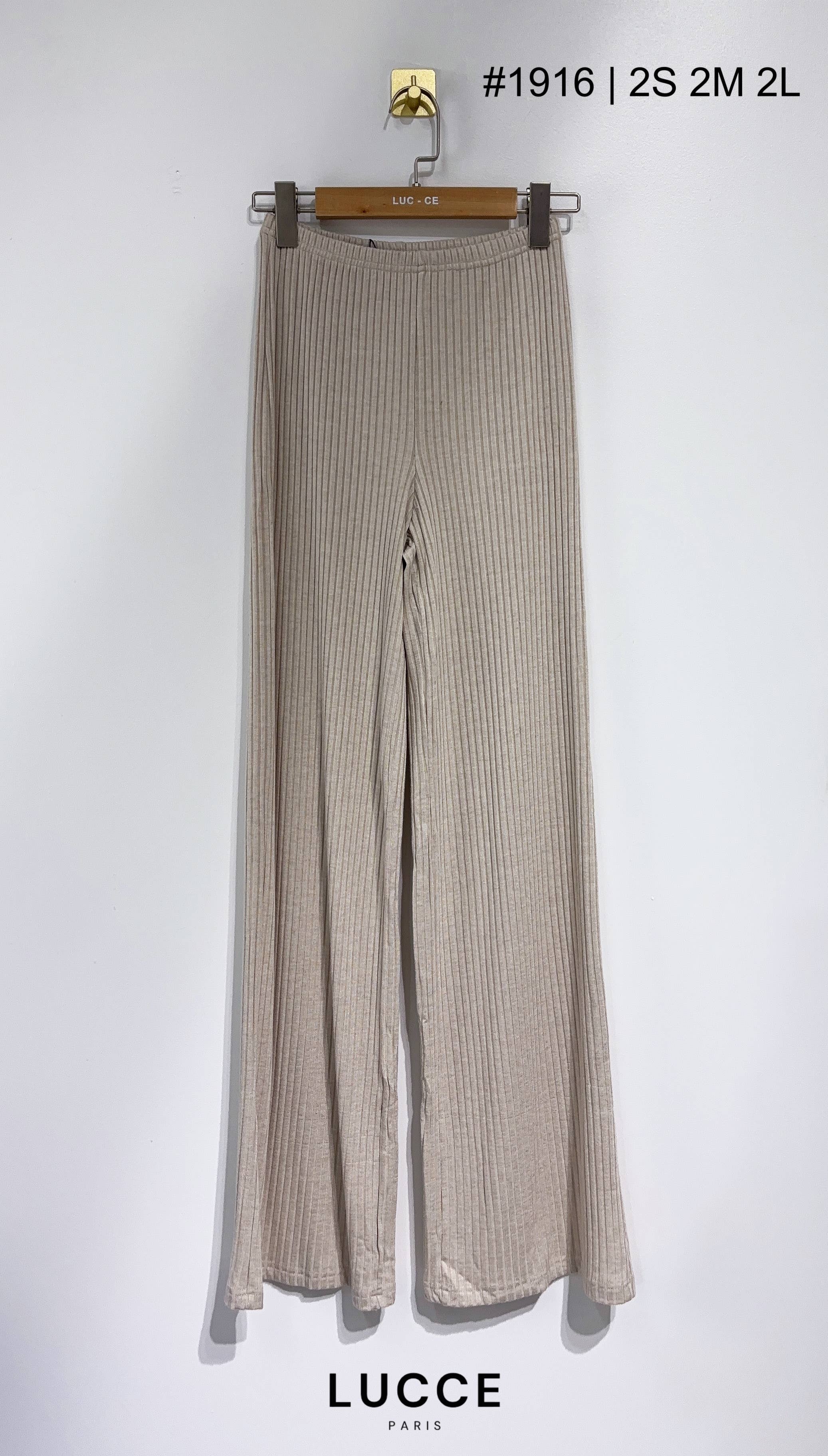 LUCCE - Wholesale Pants - Women's - Ribbed pants, flared cut - PA19160