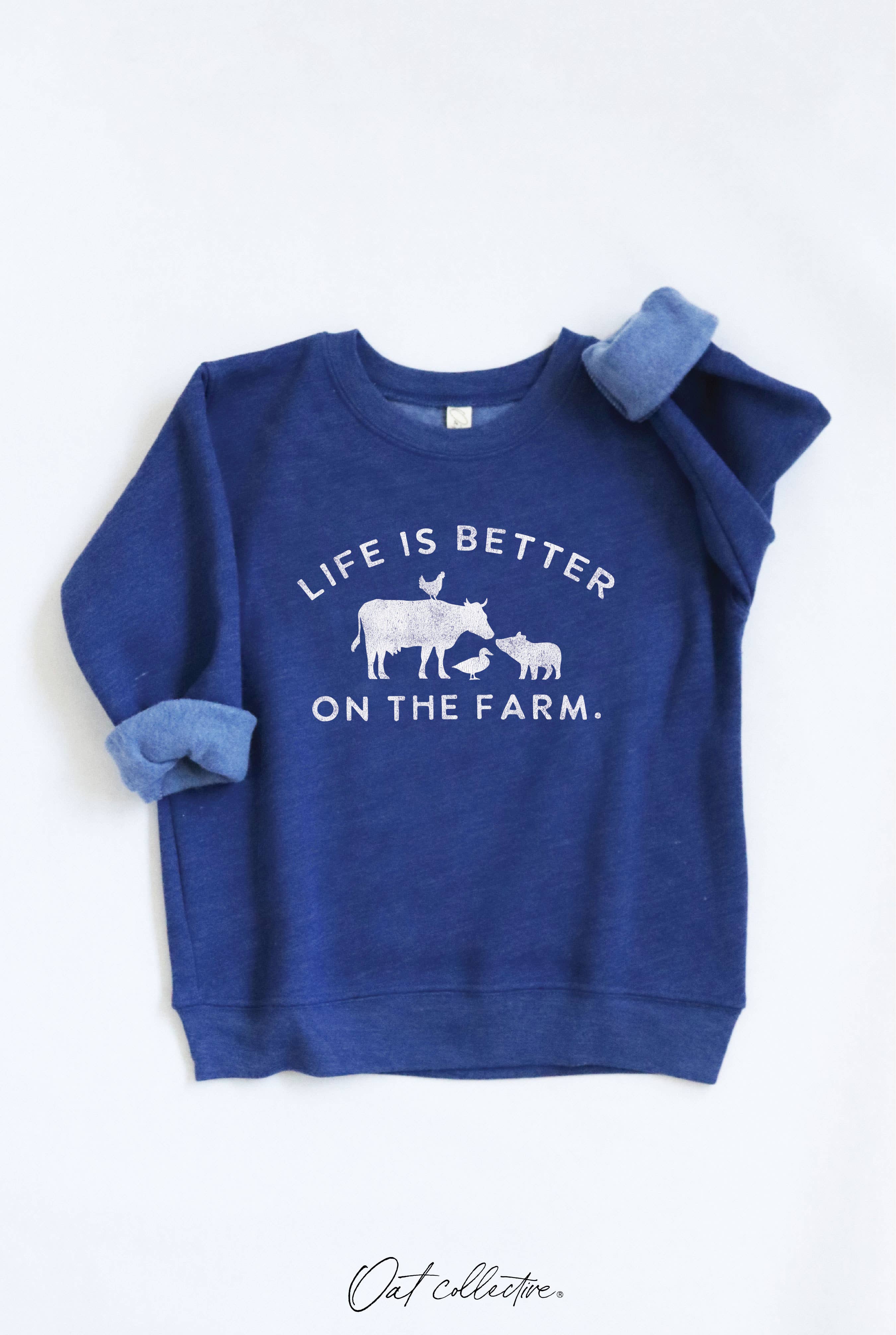 OAT COLLECTIVE – wholesale Sweatshirt - Barn – LIVET ÄR BÄTTRE PÅ GÅRDEN Unisex Grafisk Sweatshirt för Småbarn11