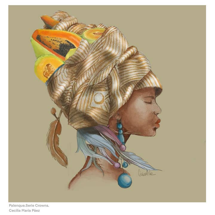 Lámina Palenque de Cecilia Maria Paez Ferro para venta al por mayor de Robert Allen