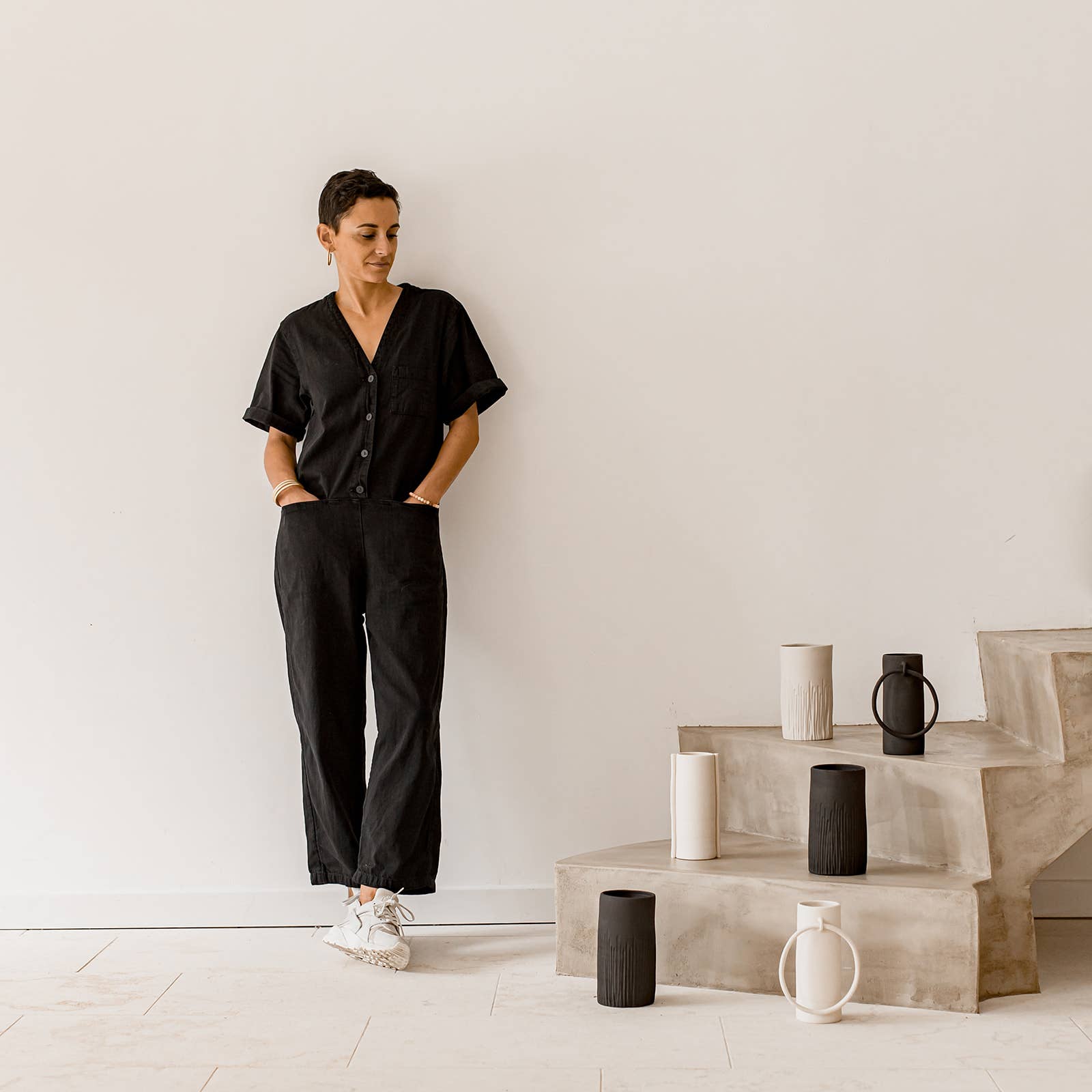 Claycraft - Wholesale Vase - Handmade artisanal raw wabi-sabi design ceramic vase5