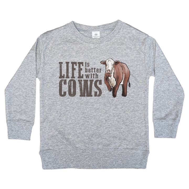 "Life is better with cows" Country Western Summer Clothes for wholesale by Barefoot Baby