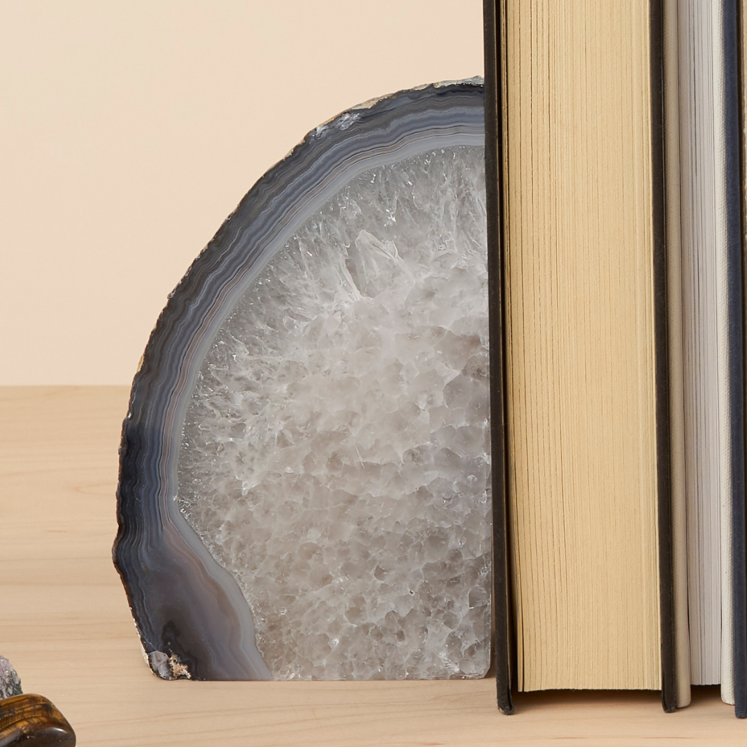 GeoCentral – wholesale Bookend – Natural Agate Bookends - Crafted in Brazil4