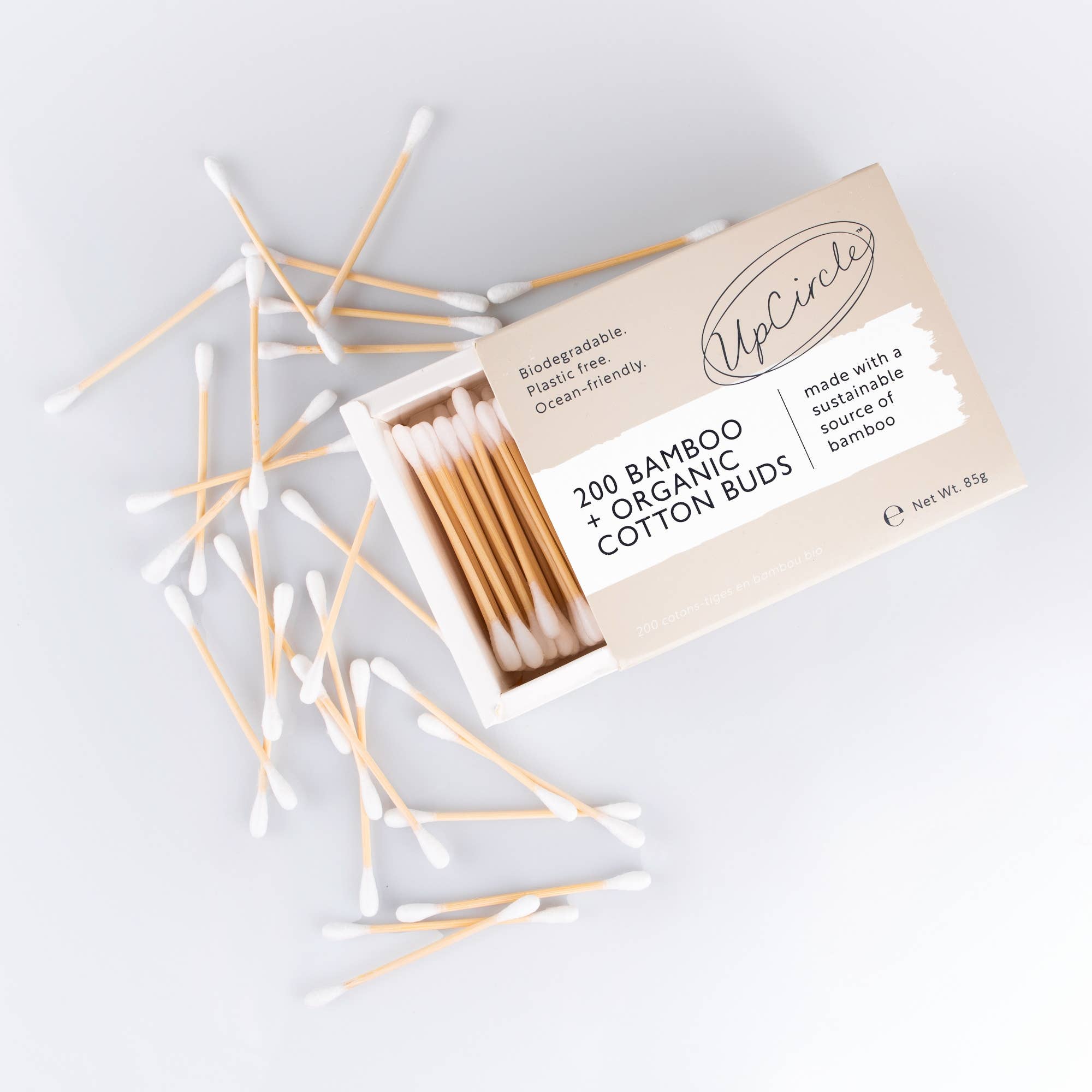 UpCircle Beauty Europe - Wholesale Cotton Swab/Q-Tip - Organic, Plastic Free - Cotton + Bamboo Buds (200 pcs) Accessory Gift7
