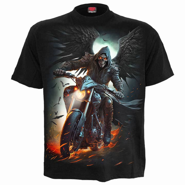 NIGHT RIDER - sort t-shirt for engroshandel hos Spiral