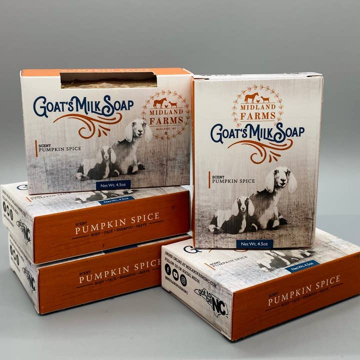 Pumpkin Spice Goat Milk Soap for wholesale by Midland Farms Goat Milk Soap