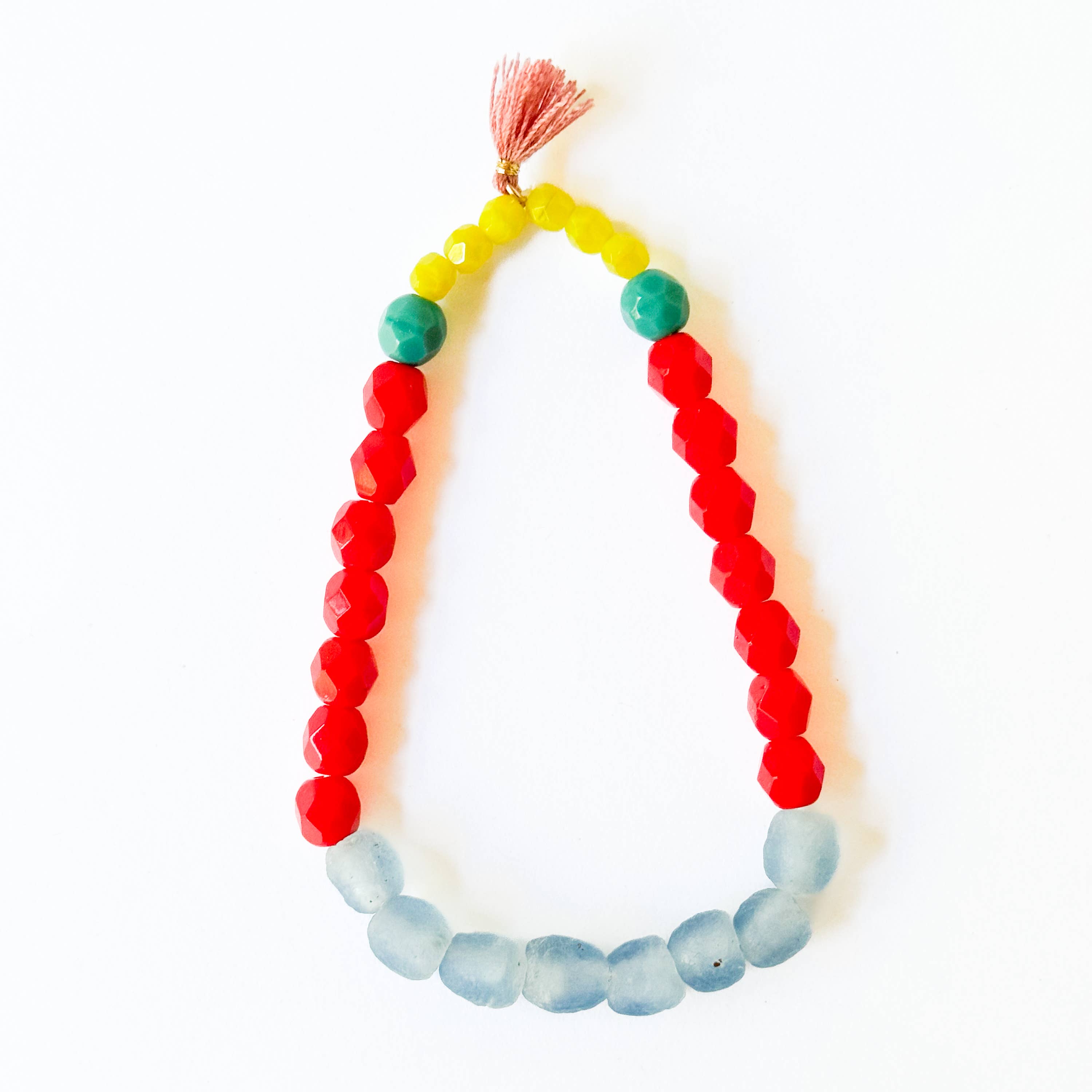 Nest Pretty Things - Vente Bracelet de perles - Bracelet en verre africain recyclé multicolore et perles mélangées 10