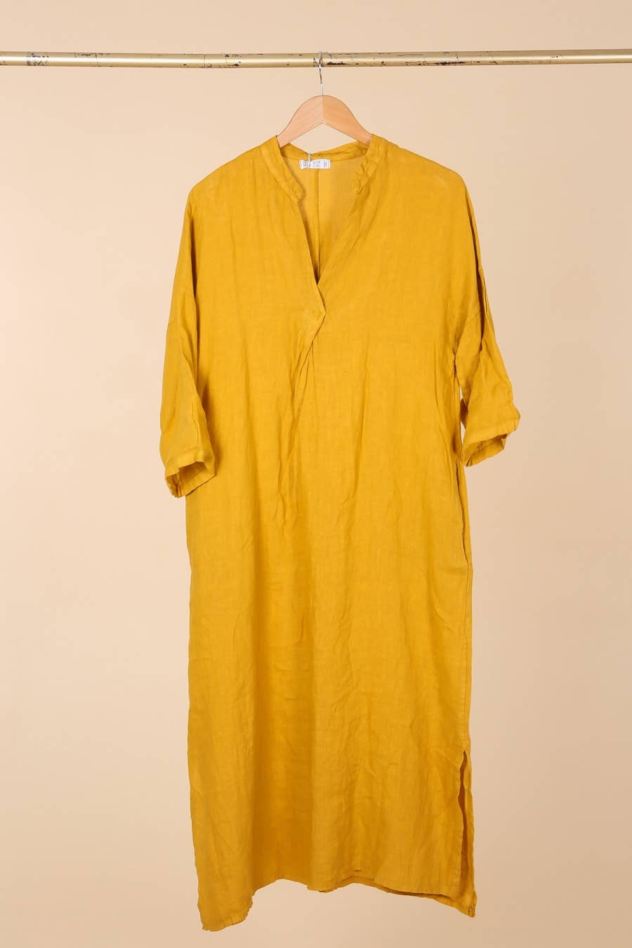 la maison des fibres naturelles – wholesale Klänning - Dam – Lång klänning med tunisisk krage 29340 i 100 % linne25