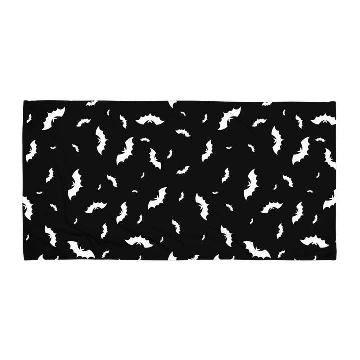 Blackout Batty Beach Towel for wholesale by Goth Cloth Co.