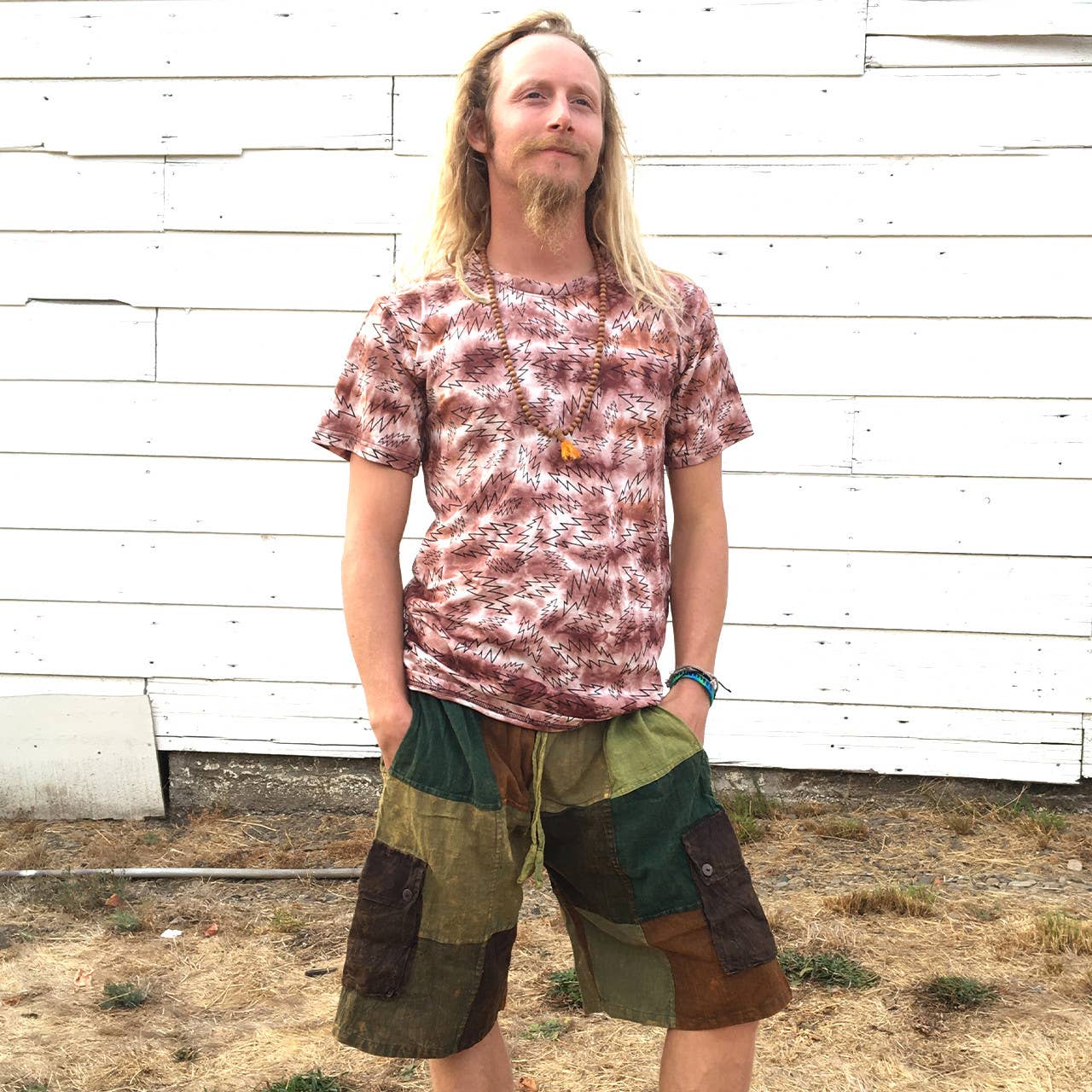 Jayli Clothing - Vente Short – homme - Short cargo taille élastique & 5 poches hippie