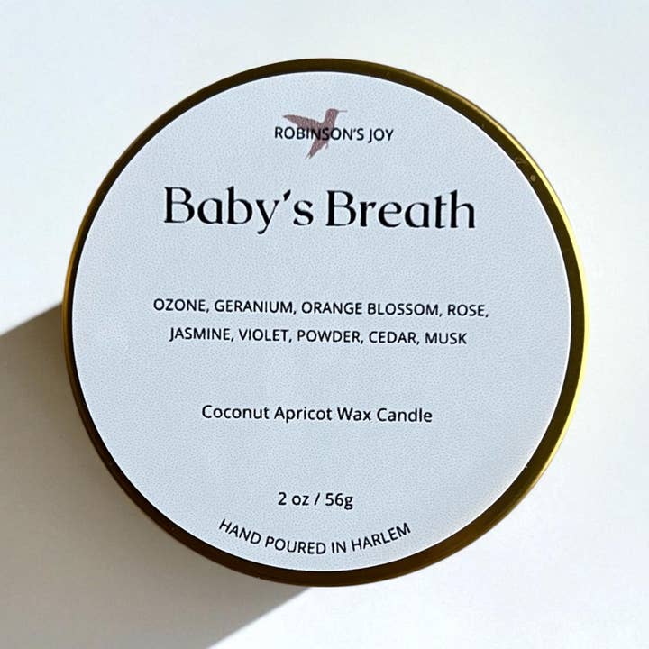Baby's Breath 2oz Candle- Signature Collection for wholesale by ROBINSON'S JOY