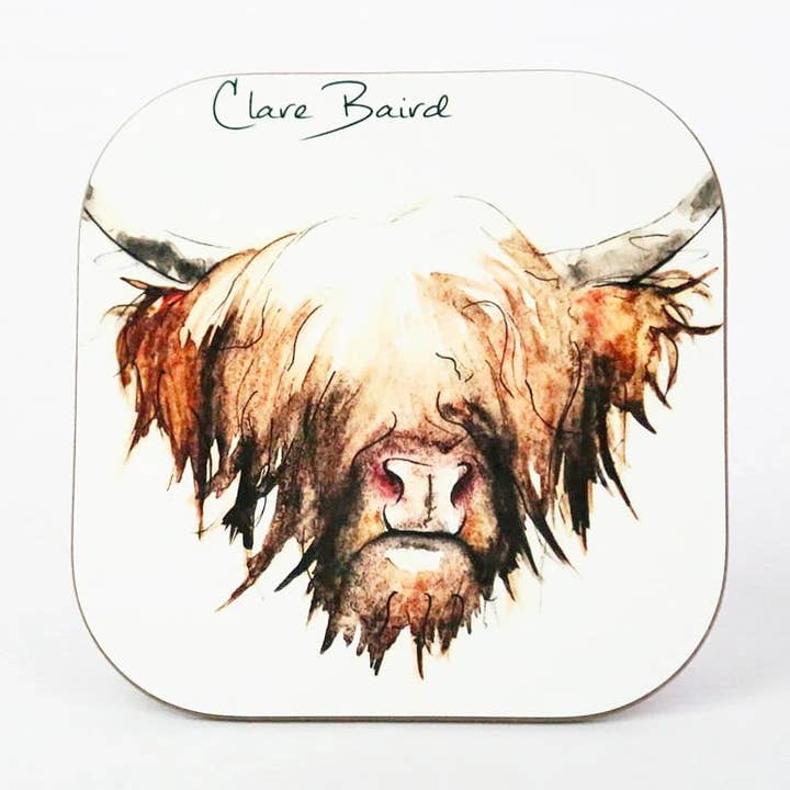 Untersetzer - Highland Cow für den Großhandel von Clare Baird