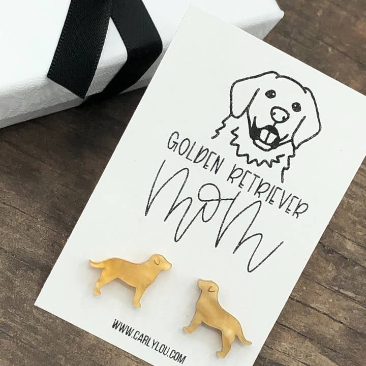 Carly Lou - Wholesale Stud/Post Earrings - Golden Retriever Earrings - Golden Retriever Mom - Dog Mom