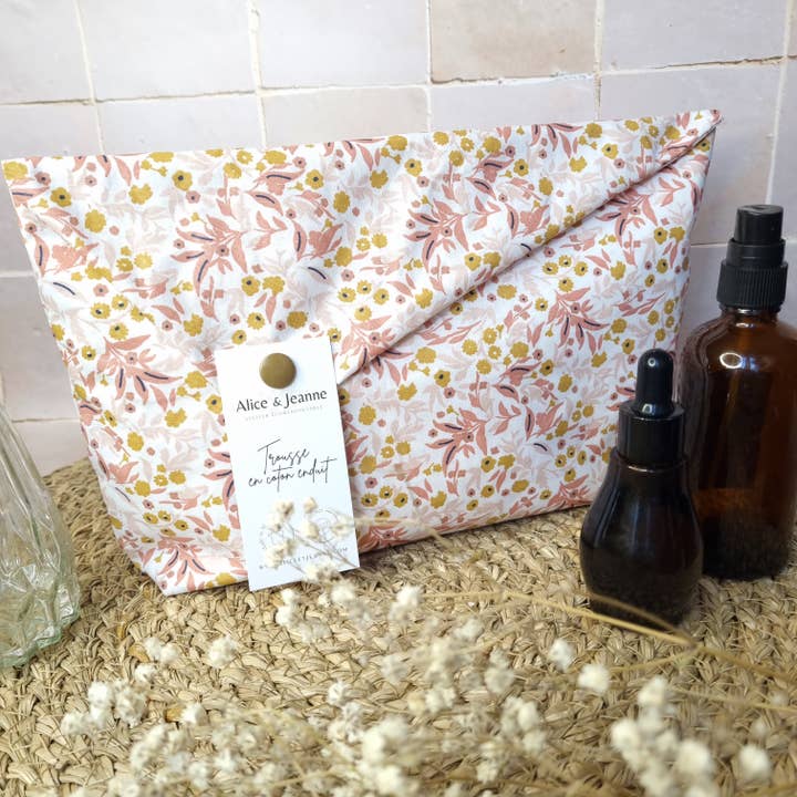 Alice et Jeanne - Wholesale Toiletry Bag - Women's - Léontine large coated cotton toilet bag