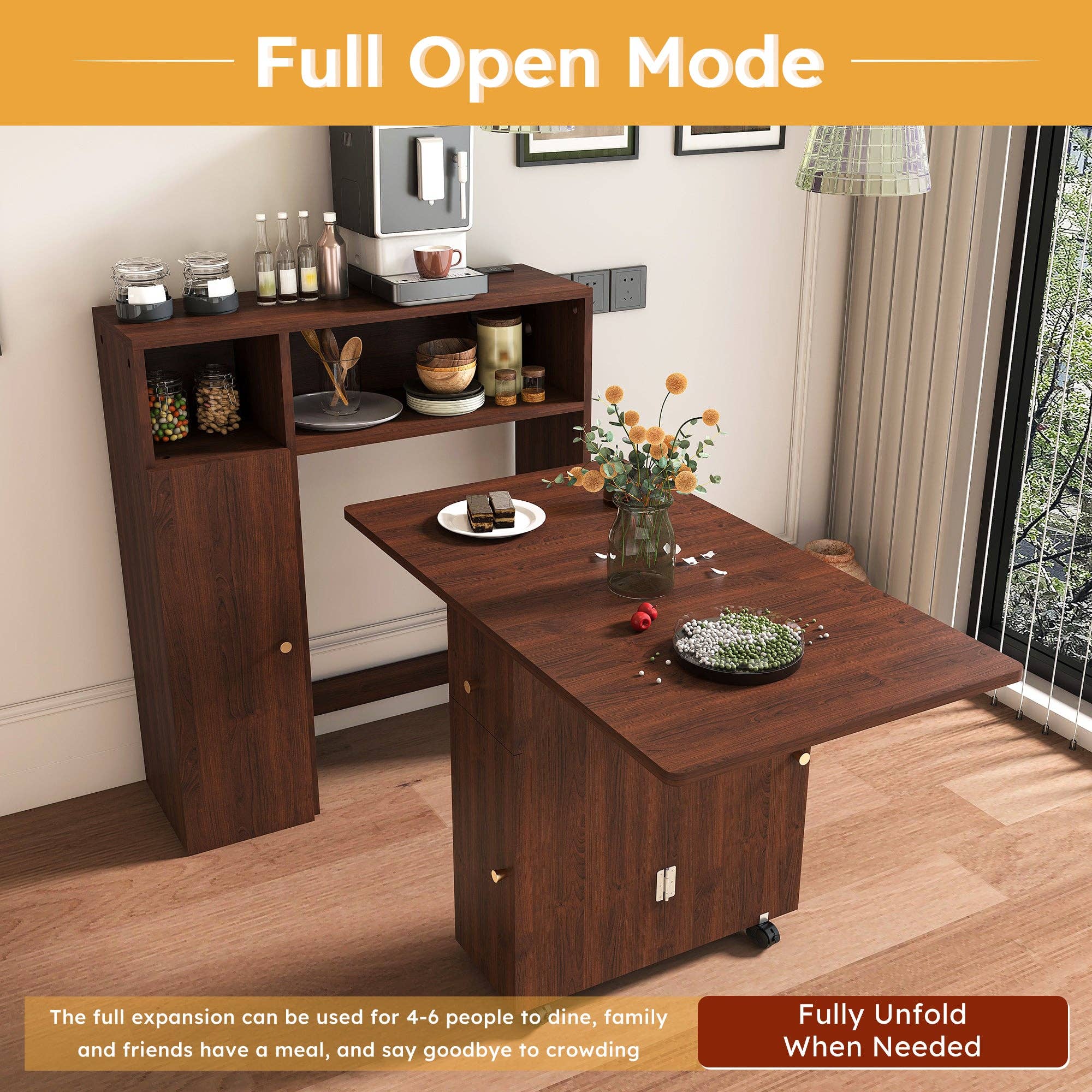39F Inc. - Wholesale Sideboard - Folding Dining Table with Wall Storage and Power Socket7