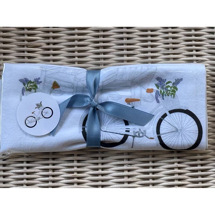 Bebe Blu Designs, LLC - Wholesale Tea Towel - Bicycle with Lilac Tea Towel, Cute Flour Sack Towel, Gift4