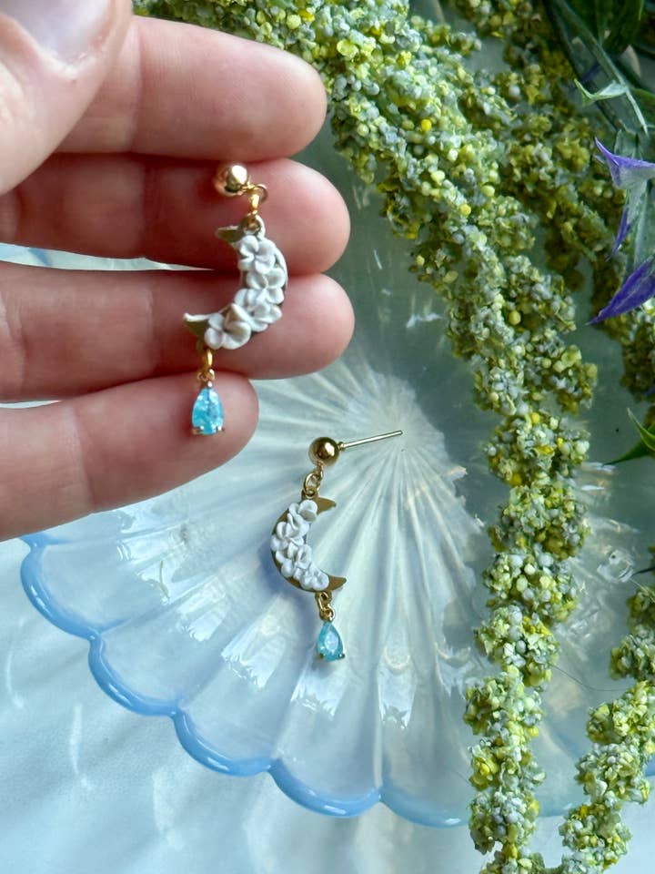 White Floral Moons for wholesale by Everything Ky and I