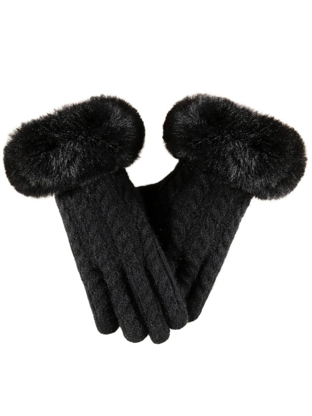 Funkyrel® Atzbranding Limited - Wholesale Gloves - Women's - Gloving - Elegant Gloves with Fur Cuff1