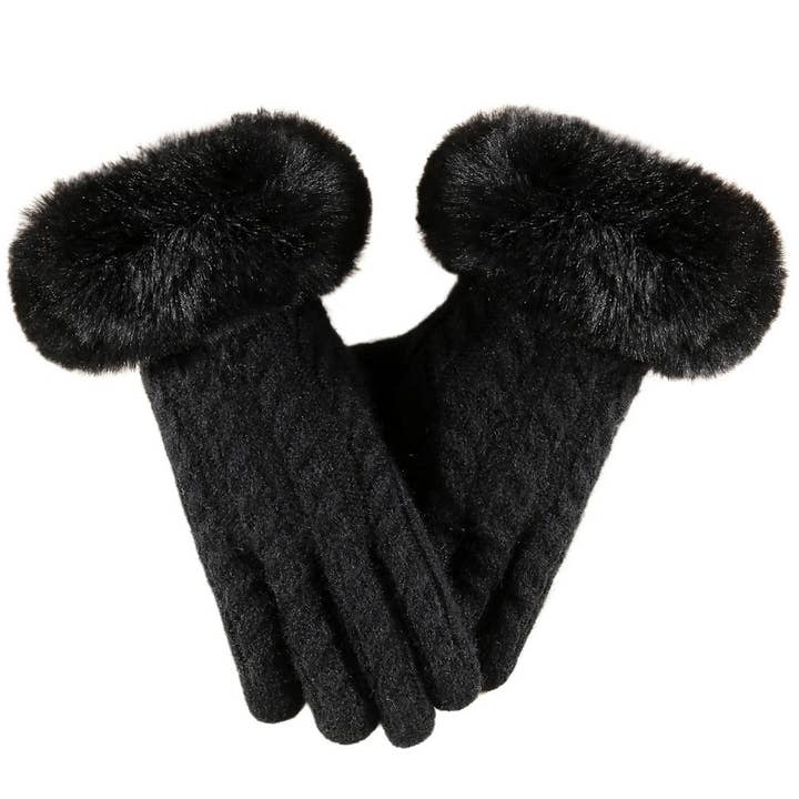 Funkyrel® Atzbranding Limited - Wholesale Gloves - Women's - Gloving - Elegant Gloves with Fur Cuff1