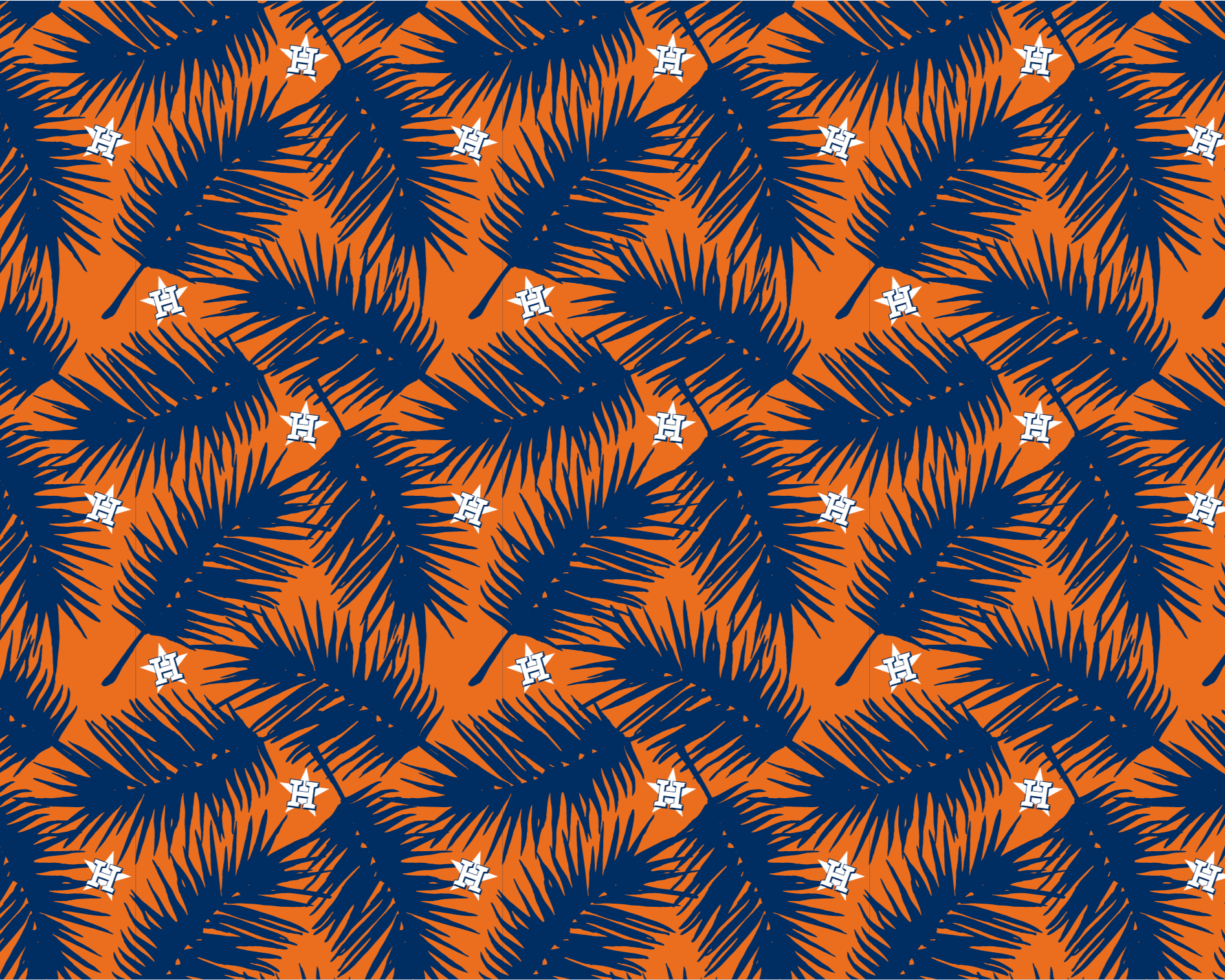 Orange Astros Cooling Sun Scarf: Big Palm w/ Repeating Cap Logo for wholesale on Faire2