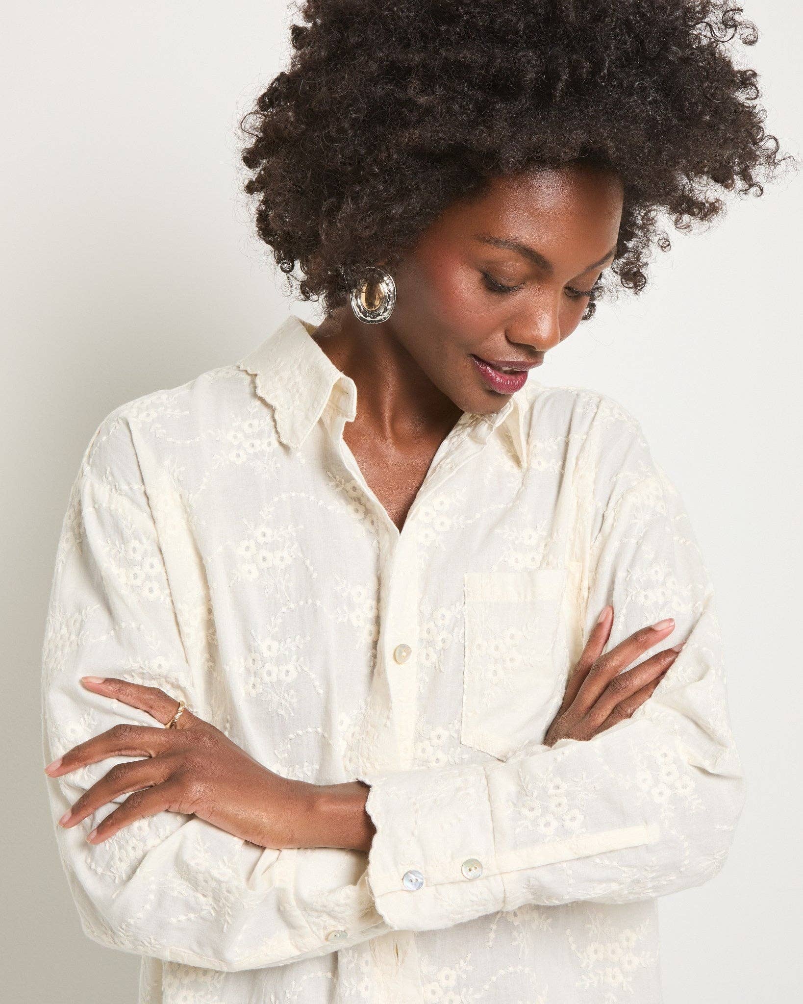 Cream Radiance Eyelet Shirt for wholesale on Faire4