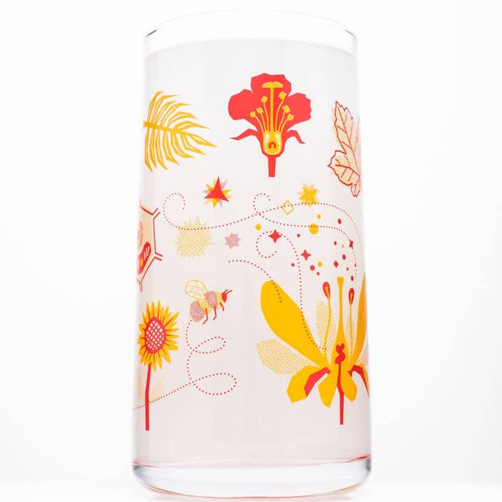 Cognitive Surplus EU - Wholesale Drinking Glass/Cup - Retro Botany Drinking Glass (Case of 4)1