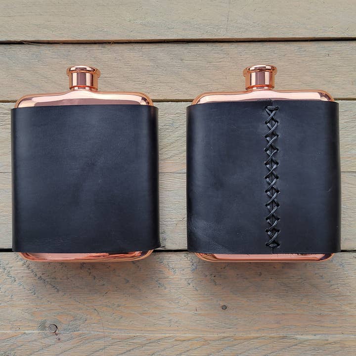 Orcas Island Leather Goods - Wholesale Flask - Leather-Wrapped Flasks9