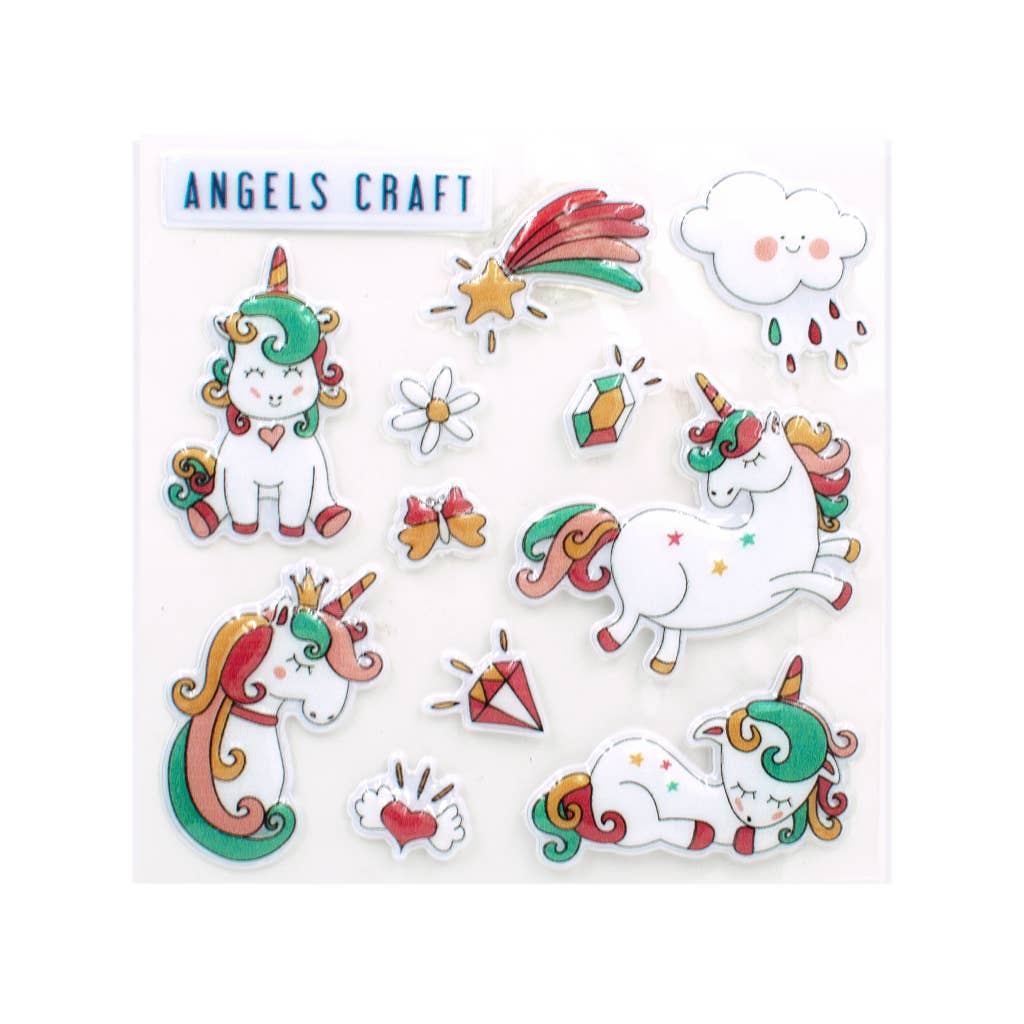 Angels Craft - Wholesale Sticker - Assorted Unicorn Stickers – 3ct, 12x40cm1
