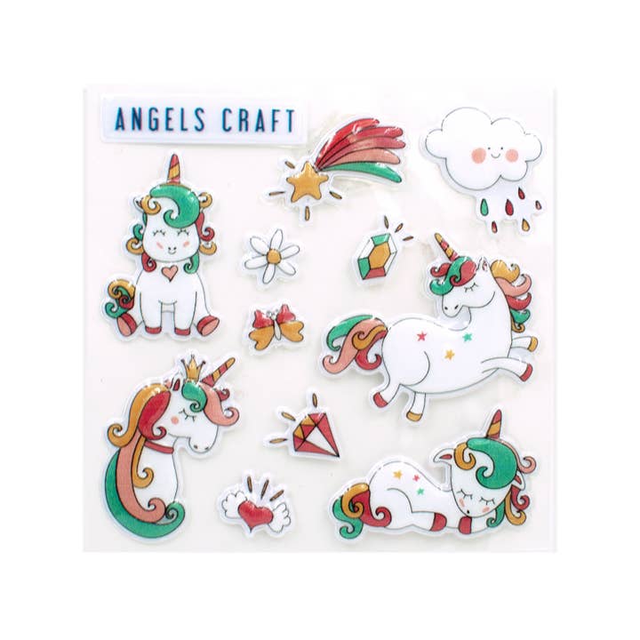 Angels Craft - Wholesale Sticker - Assorted Unicorn Stickers – 3ct, 12x40cm1